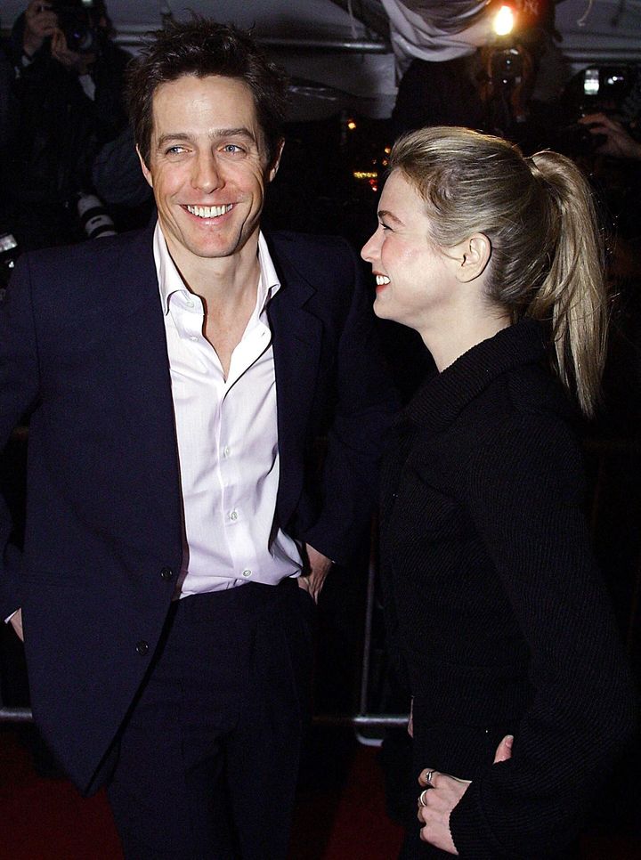 Hugh Grant and Renee Zellweger at the New York premier "Bridget Jones's Diary" in April 2001.