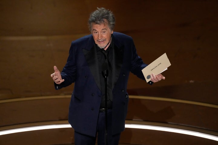 Al Pacino on stage at the Oscars earlier this year