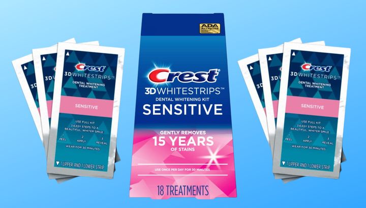 Crest 3D Whitestrips for sensitive teeth are over 50% off right now on Amazon.