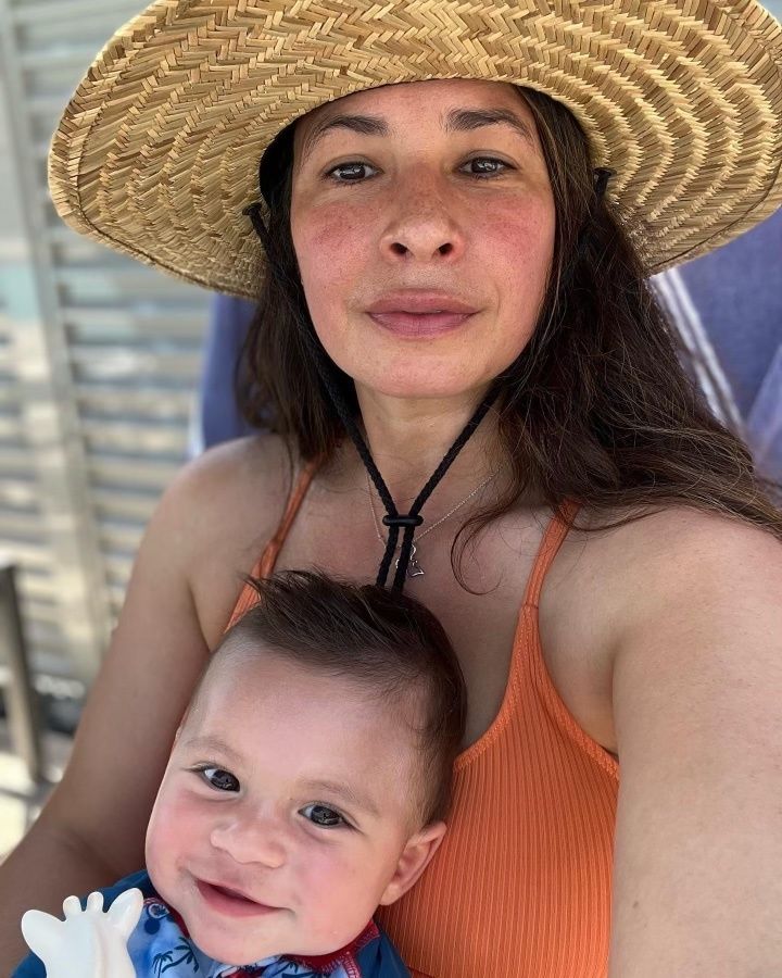 The author and her son Leo (7 months) in June 2022 in Bayonne, New Jersey.