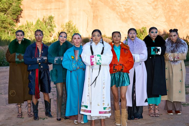 The inspiration behind her newest collection, Alysia explains, is to honor each model’s individual tribal nation with design motifs reflecting their unique heritage.