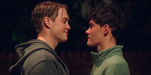 Kit Connor and Joe Locke in the Netflix coming-of-age series "Heartstopper," whose third season premiered last week.
