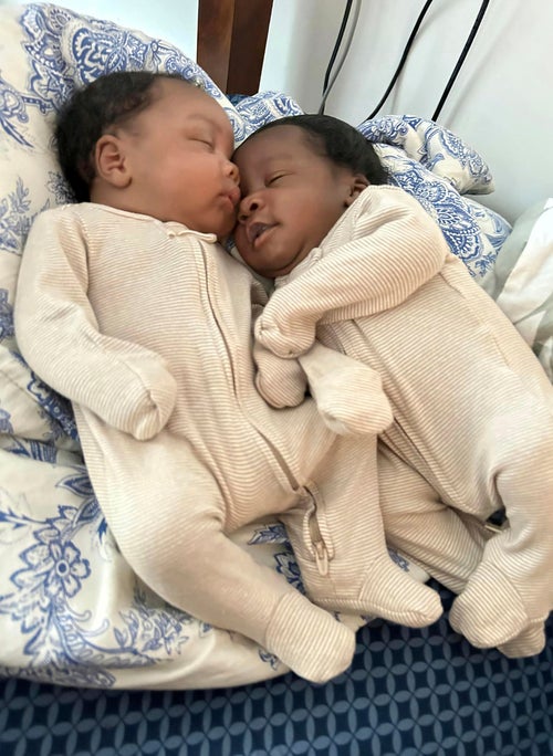 Twin brothers Khazmir Williams and Khyzier Williams were killed along with their mother Kobe Williams, in their home in Thomson, Ga., by a falling tree during Hurricane Helene on Monday, Sept. 30, 2024. (Obie Lee Williams via AP)