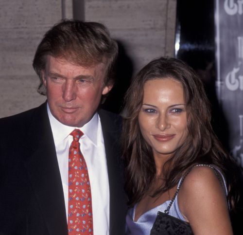 Donald Trump and then-Melania Knauss attend a 1998 premiere in New York City.