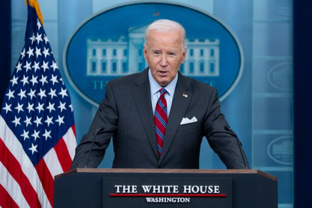 President Joe Biden speaks at the top of the daily press briefing, Friday, Oct. 4, 2024, at the White House in Washington. (AP Photo/Ben Curtis)