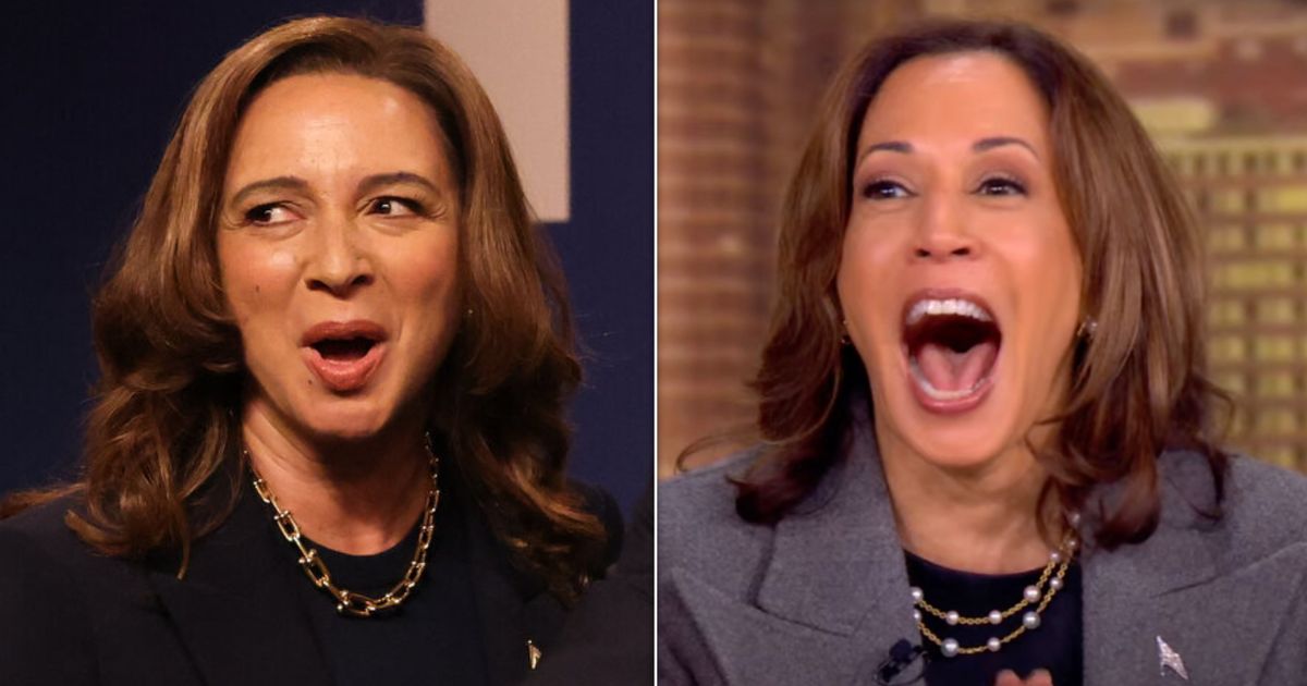 Kamala Harris Does A Literal Jaw Drop Watching Maya Rudolph’s ‘SNL’ Impression Of Her