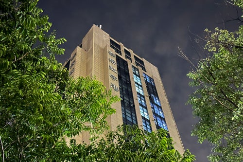 The tower which houses an office identified by corporate records as a Chinese printing company that shipped Donald Trump's "God Bless the USA" bible is seen in Hangzhou in China's eastern Zhejiang province, on Oct. 8, 2024.