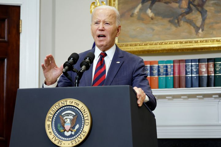 WASHINGTON, DC - OCTOBER 9: U.S. President Joe Biden speaks about Hurricane Milton in the Roosevelt Room of the White House on October 9, 2024 in Washington, DC. Biden delivered an update on Hurricane Milton, urging people in its path to evacuate as the powerful storm is expected to make landfall in the Florida Gulf Coast overnight. (Photo credit: Anna Moneymaker/Getty Images)