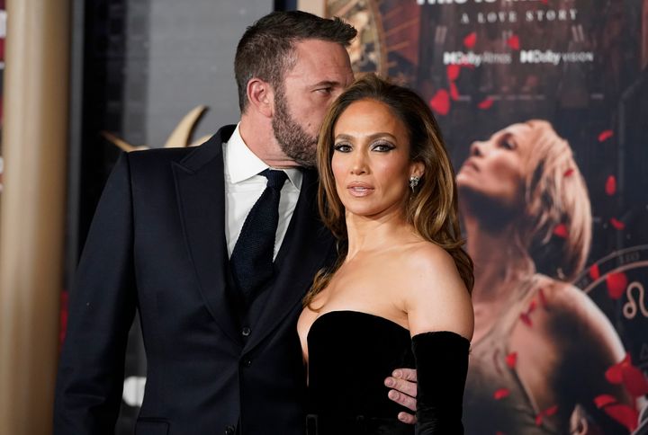 Jennifer Lopez at the premiere for This Is Me... Now: A Love Story with her now-estranged husband Ben Affleck