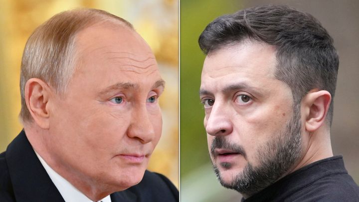 Vladimir Putin and Volodymyr Zelenskyy