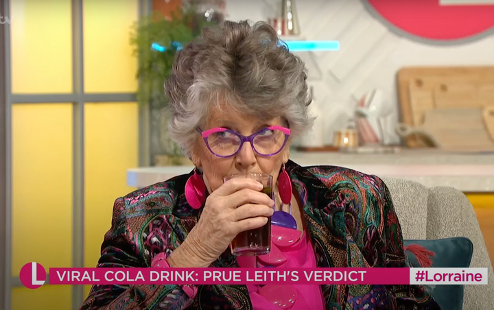 Prue Leith sips on a Diet Coke on Lorraine