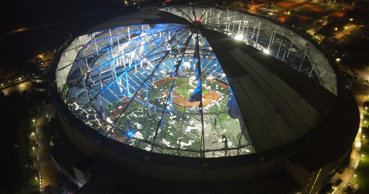 NextImg:Hurricane Milton Rips Roof Off Florida’s Tropicana Field Stadium, Smashes Crane Into Building