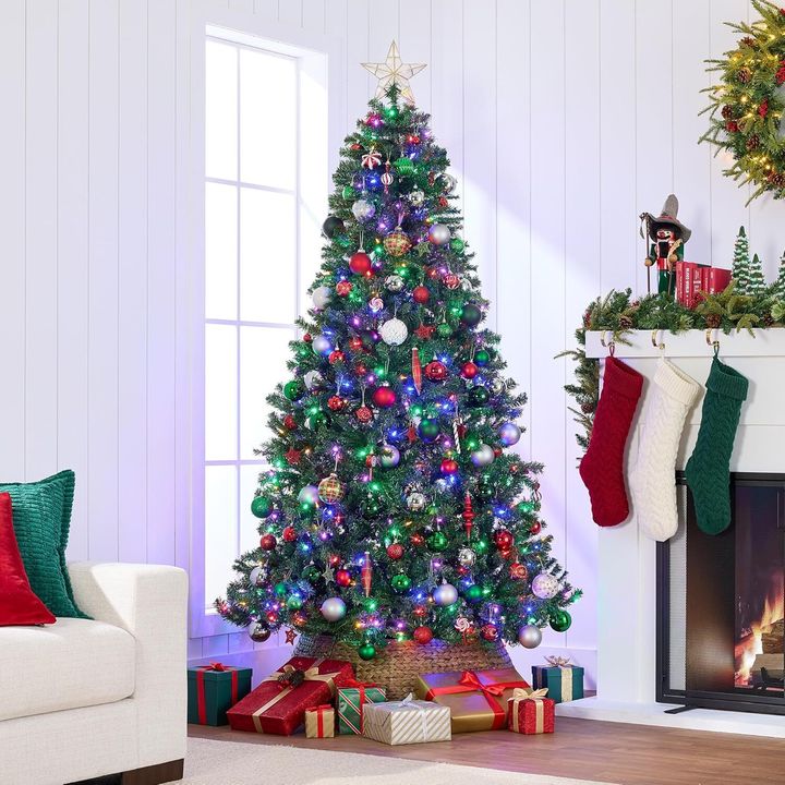 The Best Choice Products artificial pre-lit Christmas tree.