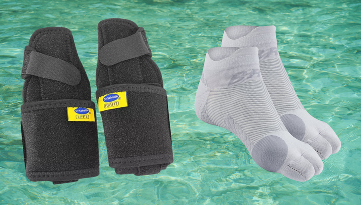 Dr. Scholl's brace and toe separator socks