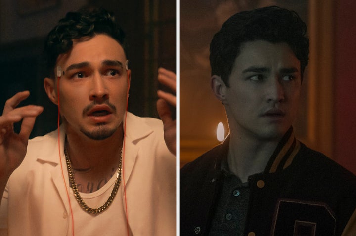 Gavin Leatherwood in It's What's Inside (left) and The Chilling Adventures Of Sabrina (right)