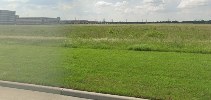The field outside Houston where 29-year-old Cortney Hall's body was found.