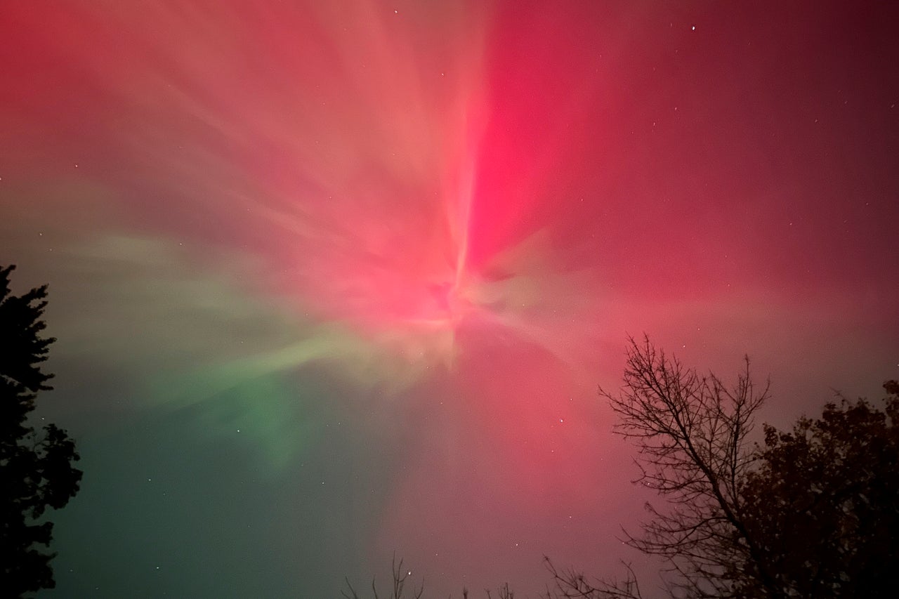 The lights are seen in Falmouth, Maine.