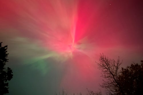 The lights are seen in Falmouth, Maine.