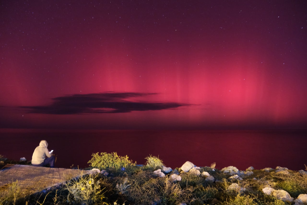 The lights are seen in Kastamonu, Turkey.