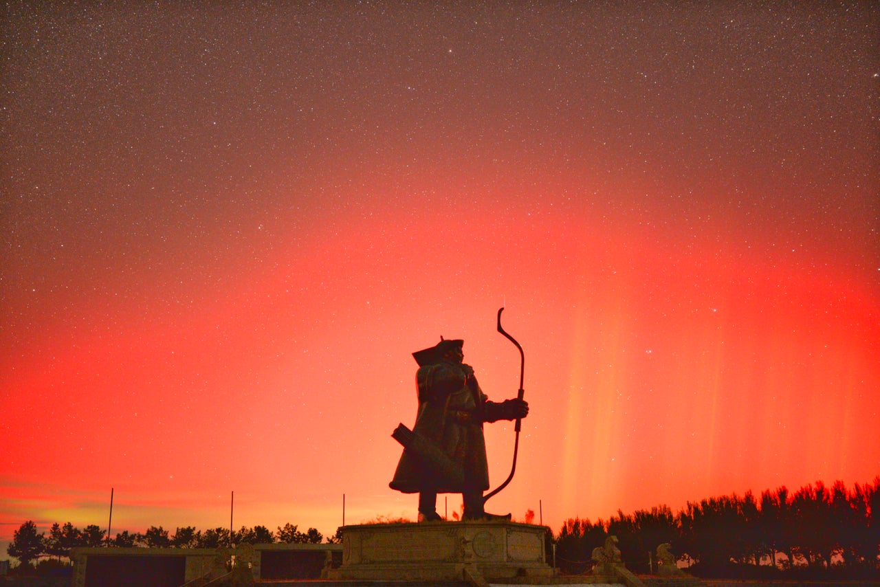 The lights are seen in Daqing, Heilongjiang Province of China.