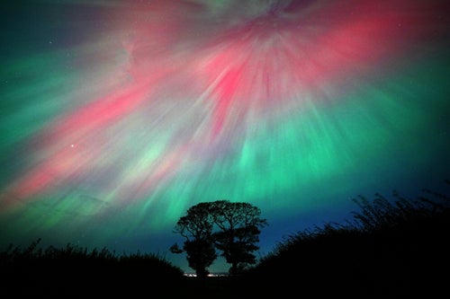 The lights are seen Kinghorn in Fife, Scotland.
