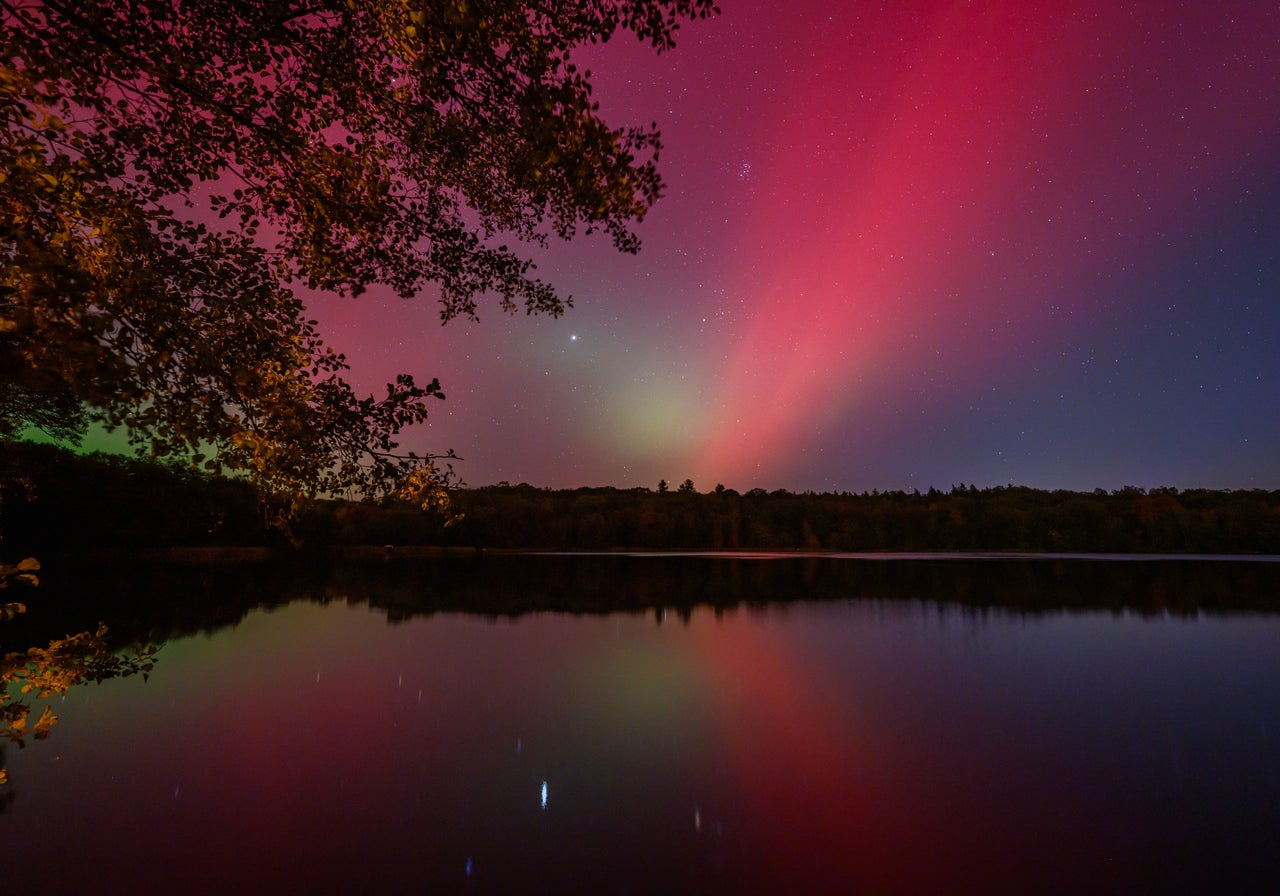 The northern lights are seen over Brandenburg.