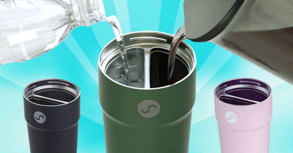 This Tumbler With A Divider Lets You Enjoy 2 Drinks At Once