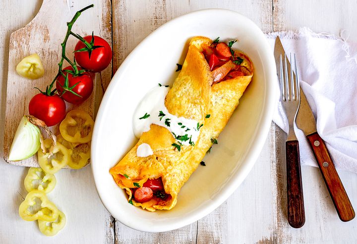 An omelet with vegetables is a solid way to start your day off strong with protein and nutrients that are tied to longevity.