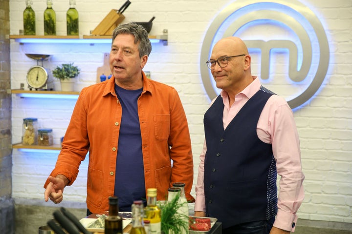 Gregg in the MasterChef studio with co-host John Torode