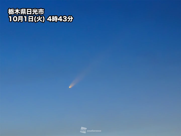 今月初めは明け方の空に見られた 