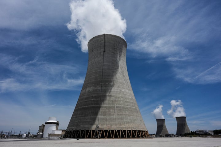 Cooling tower three with one and two in the background are seen at the nuclear reactor facility at the Alvin W. Vogtle Electric Generating Plant in May in Waynesboro, Georgia.