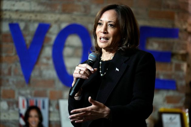 Democratic presidential nominee Vice President Kamala Harris speaks during a stop at Cred Cafe, a local Detroit small business owned by former NBA players Joe and Jamal Crawford, in Detroit, Tuesday, Oct. 15, 2024. 