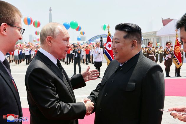 Russian President Vladimir Putin and North Korea's leader Kim Jong Un in June 2024.