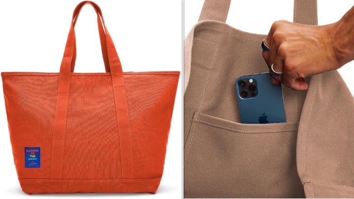 The canvas tote includes an interior pocket for stashing your phone, wallet and other must-haves while you're out and about.
