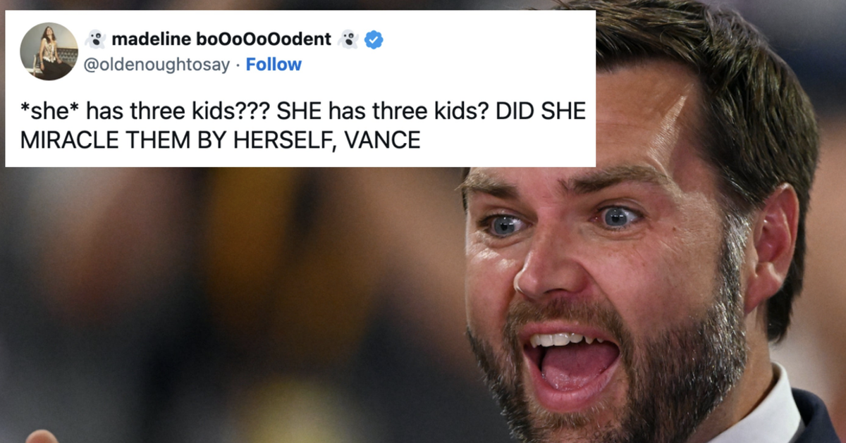 NextImg:JD Vance's Most Recent Comment About His Wife Having Three Kids Is Going Viral Because People Think It's Really, Really Creepy