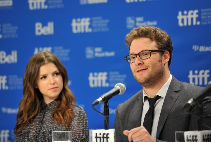 Anna Kendrick and Seth Rogen, pictured here at the 2011 Toronto International Film Festival, are both child-free actors, but something tells us Kendrick feels more cultural pressure to have kids than Rogen.