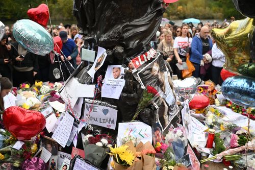 Fans left pictures and notes for former One Direction singer Liam Payne at the base of the Peter Pan statue at Kensington Gardens.