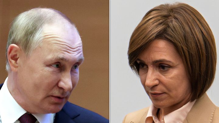 Vladimir Putin and Maia Sandu