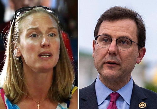 Democrat Sue Altman (left) is challenging Rep. Tom Kean Jr. (R-N.J.). She is now getting some last-minute help from the national Democratic Party.