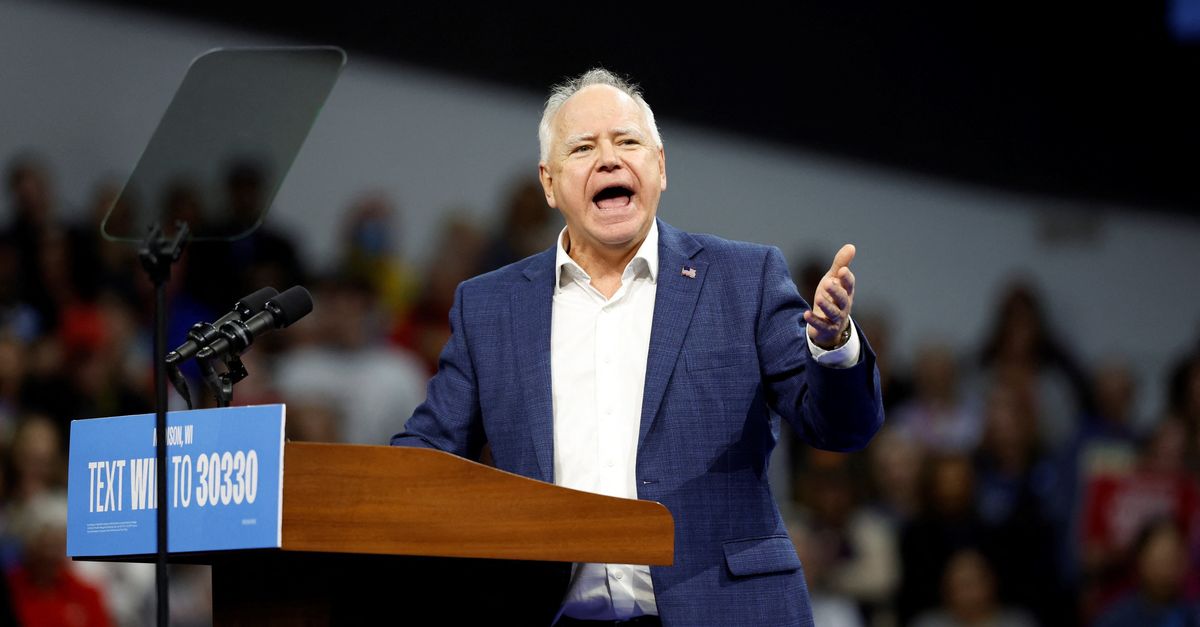 Tim Walz Scorches ‘Clown’ Trump And ‘Dips**t’ Elon Musk At Fiery Rally