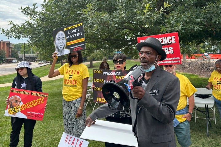 Race and privilege play a significant role in who garners Hollywood advocacy and who doesn't. Here, a group of people rally to support Marcellus Williams, a Black death row inmate who was executed the month after this rally in September.