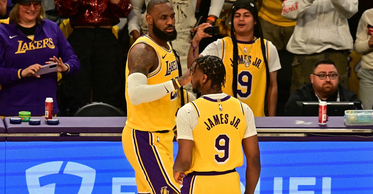NextImg:LeBron And Bronny James Make History As The NBA's First Father-Son Duo To Play Together