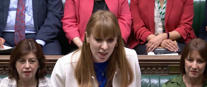 Angela Rayner with Lucy Powell and Rachel Reeves.