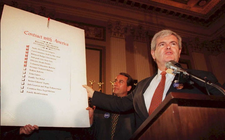 Cutting and transforming Medicaid into a more narrowly targeted program with limited federal funding has been a Republican Party priority since the days when Rep. Newt Gingrich of Georgia, seen here in 1995, became speaker during Bill Clinton's presidency.