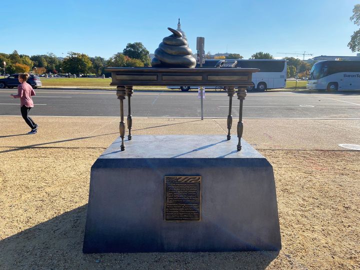 The mock memorial is across the street from the U.S. Capitol near the National Mall. 