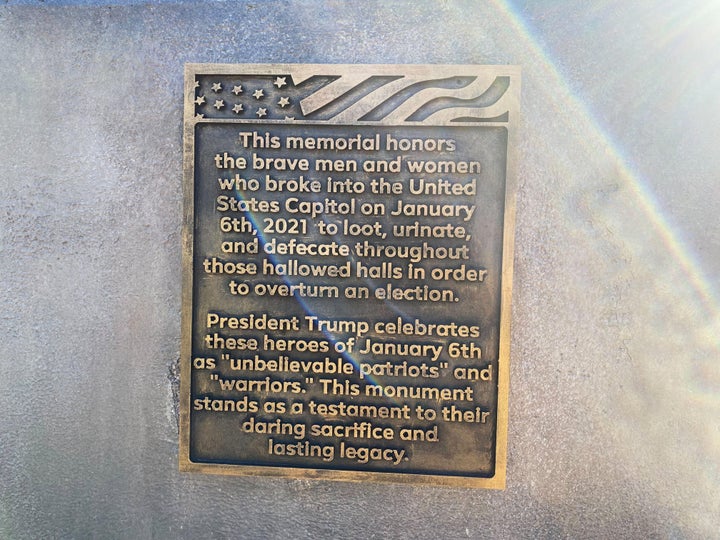 A Mysterious And Absurd Monument 'Honoring' Jan. 6 Confirmed Up At The U.S. Capitol 1 The text of a memorial plaque highlights bad behavior by the mob on Jan. 6.
