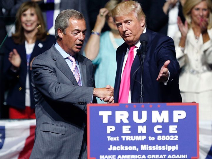 Trump and Farage in 2016.