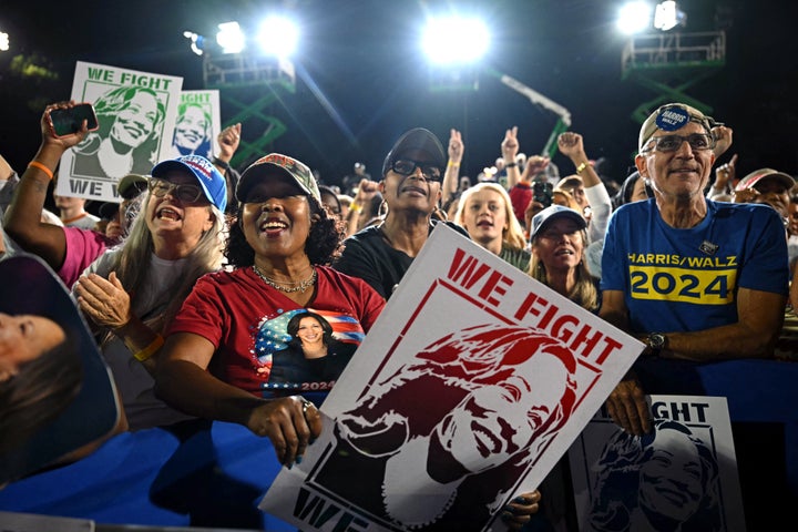 A Harris campaign official said that 23,000 people gathered to hear from her at a football stadium in Clarkston, Georgia. 