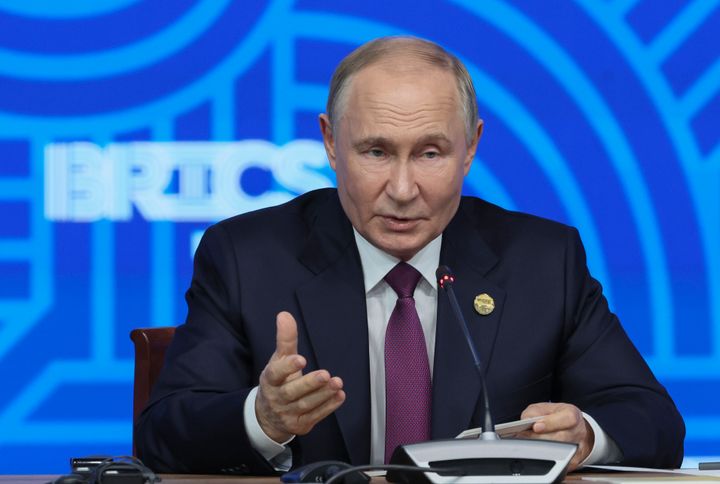 Vladimir Putin made his comments at a press conference at the BRICS Summit in Russia.