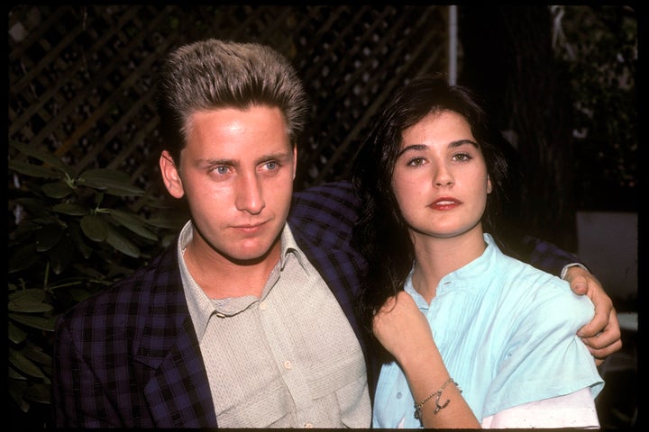 Demi Moore was briefly engaged to her "St. Elmo's Fire" costar Emilio Estevez, but later called off the engagement.